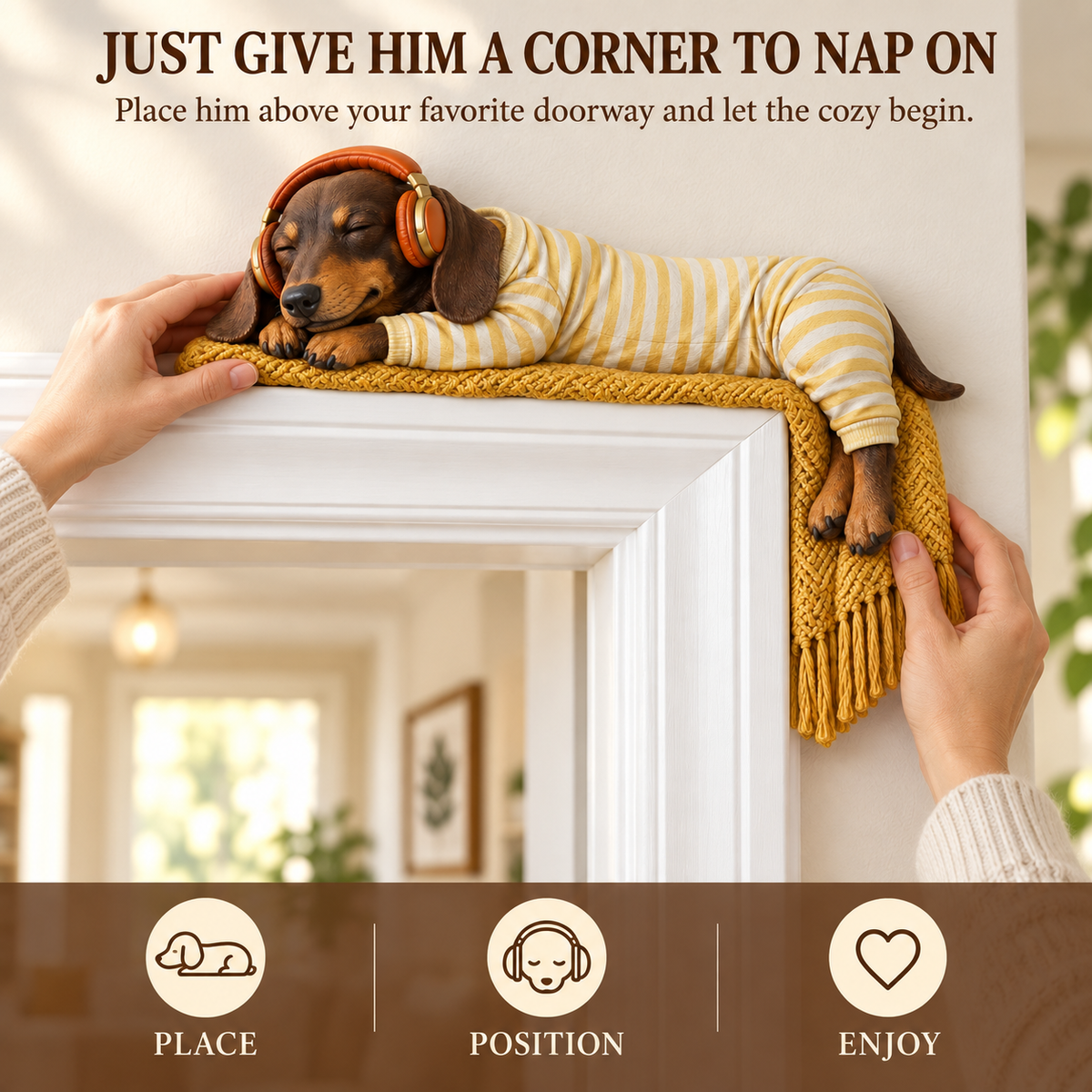 🔥 Last Day 50% OFF 🔥Sleeping Dachshund Door Topper