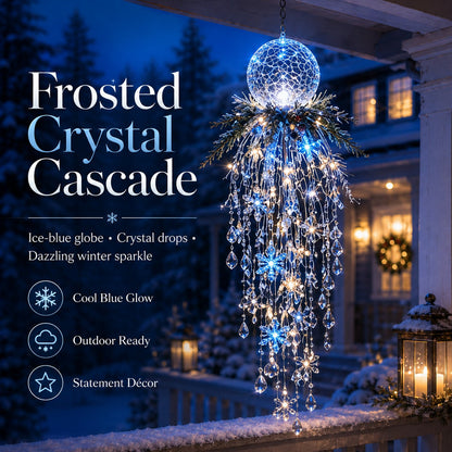 🔥 50% OFF Today 🎅 Christmas Hanging Snowflake & Crystal LED Light | Magical Porch Glow ✨
