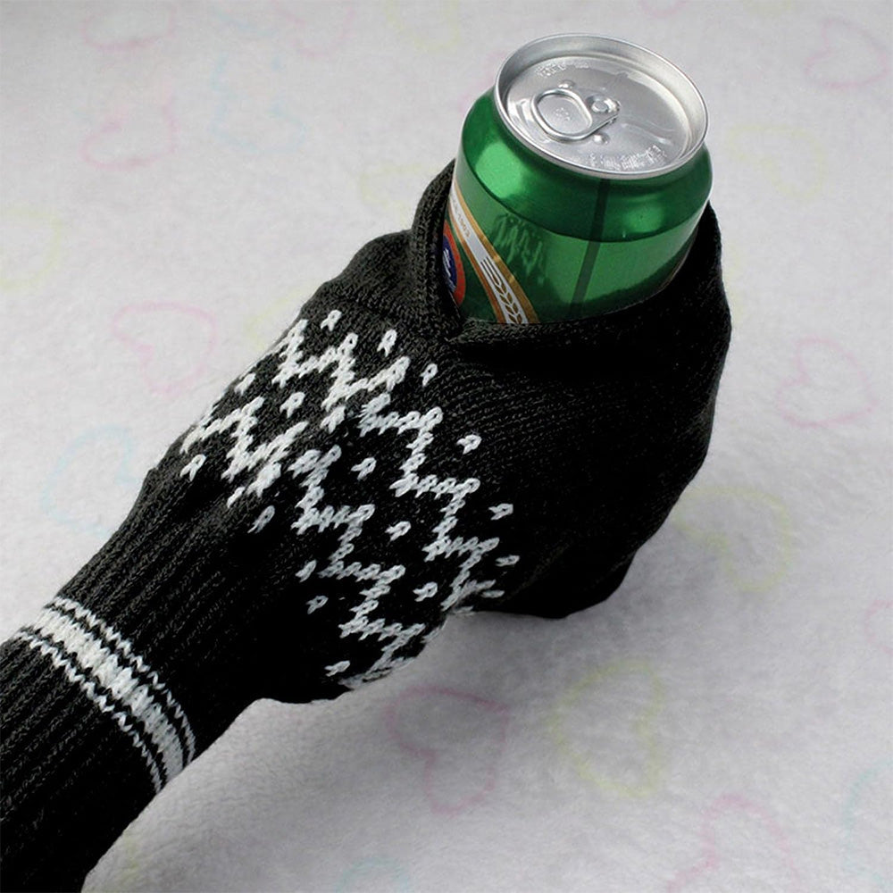 Winter Knit Beer Bottle Gloves｜Striped Drink Cooler Sleeve