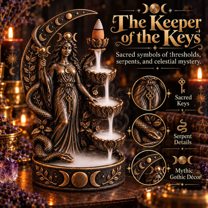 🔥LAST DAY 50% OFF - 🌙 Hecate’s Key | Triple Moon Backflow Incense Burner
