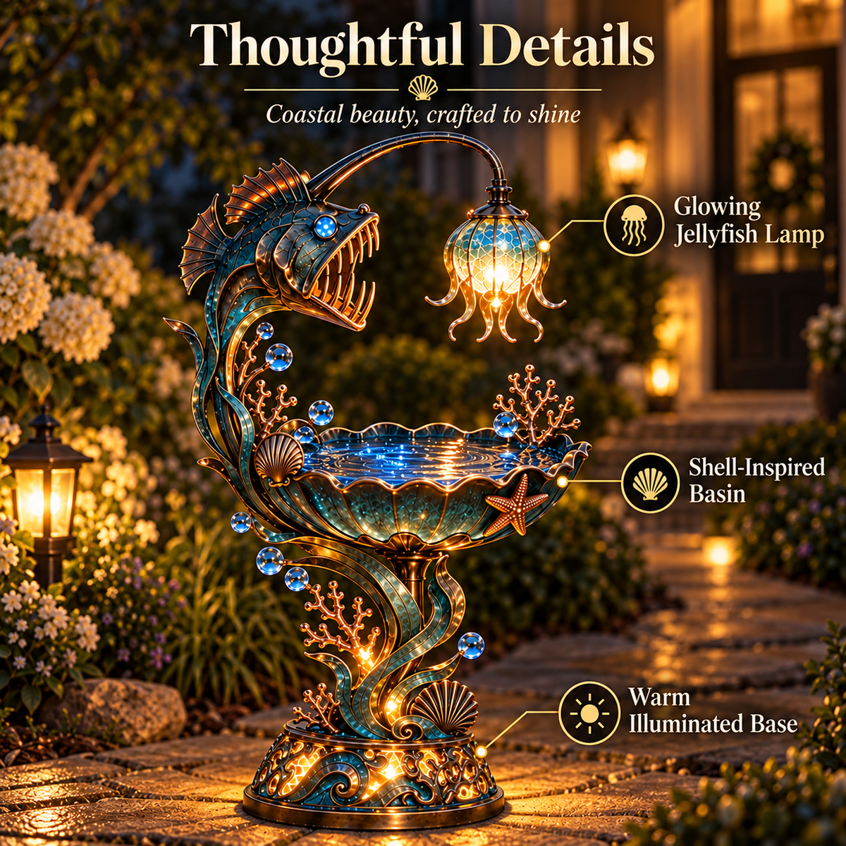 ✨ Last Day 49% OFF🌊 Abyss Glow Garden Fountain™ – Lighted Ocean-Inspired Outdoor Decor