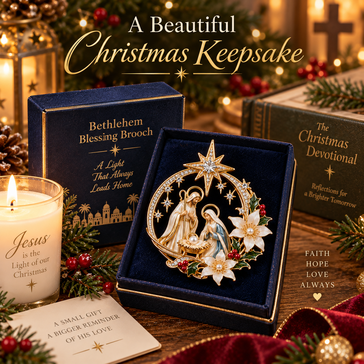 Bethlehem Blessing Brooch Christmas keepsake