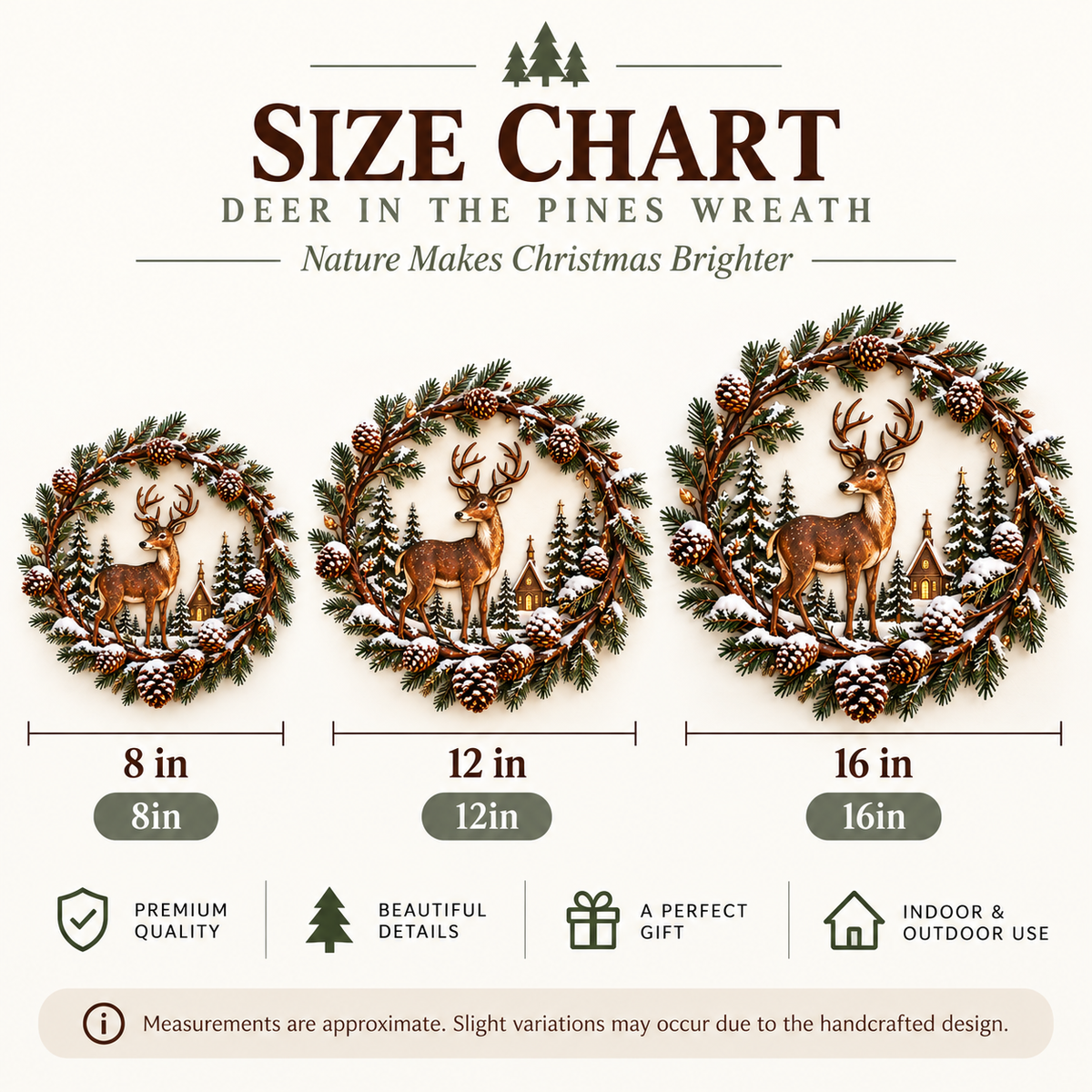 🎄 Christmas Woodland Wreath Collection™ – Santa, Snowman & Deer Holiday Wall Decor