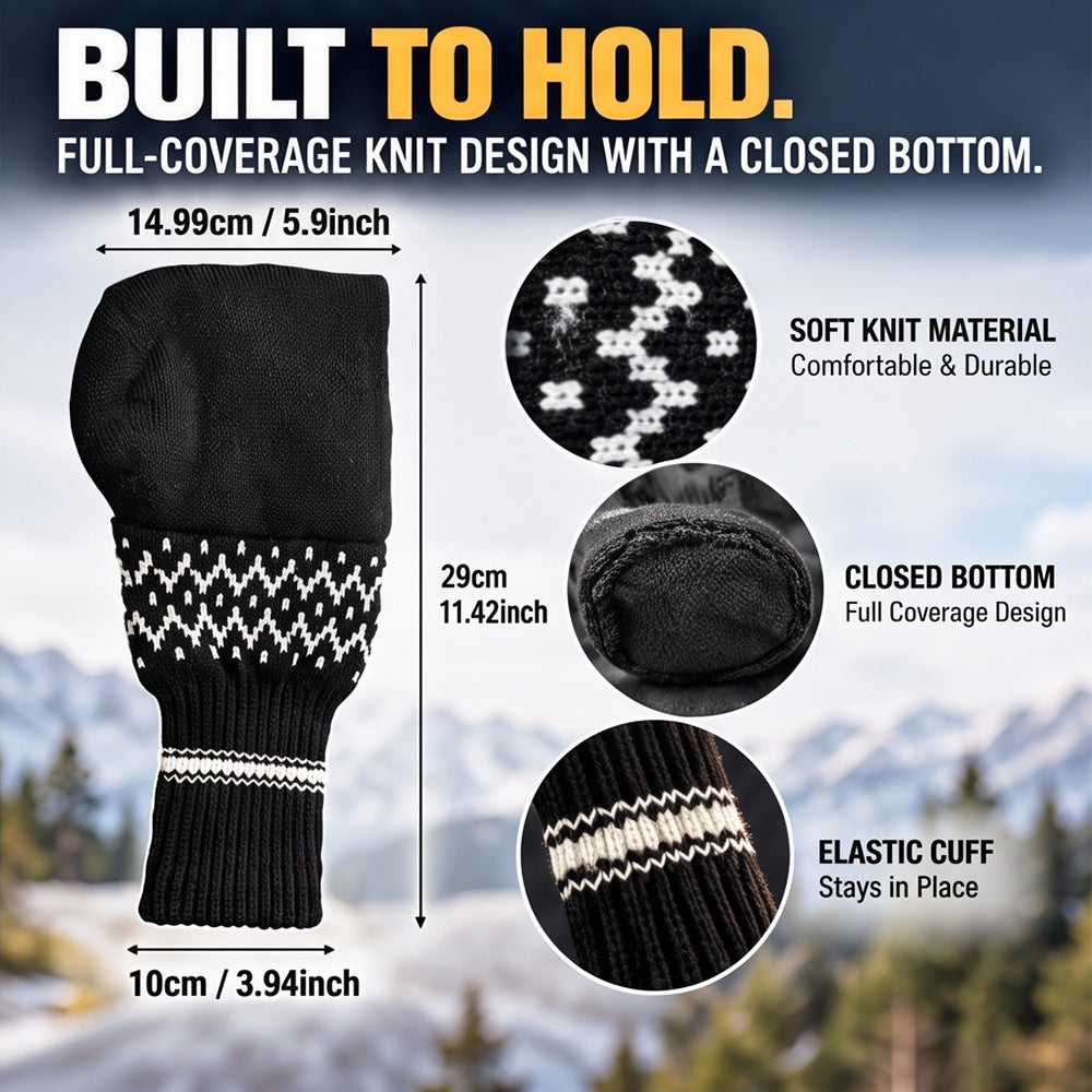 Winter Knit Beer Bottle Gloves｜Striped Drink Cooler Sleeve