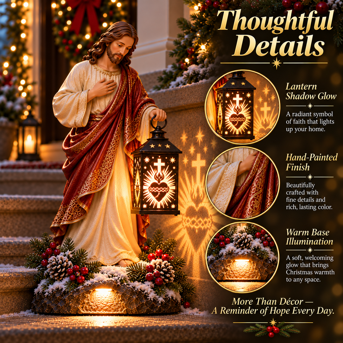 ✝️49% OFFJesus Guiding Light Collection™ – Lighted Christian Christmas Lantern Decor