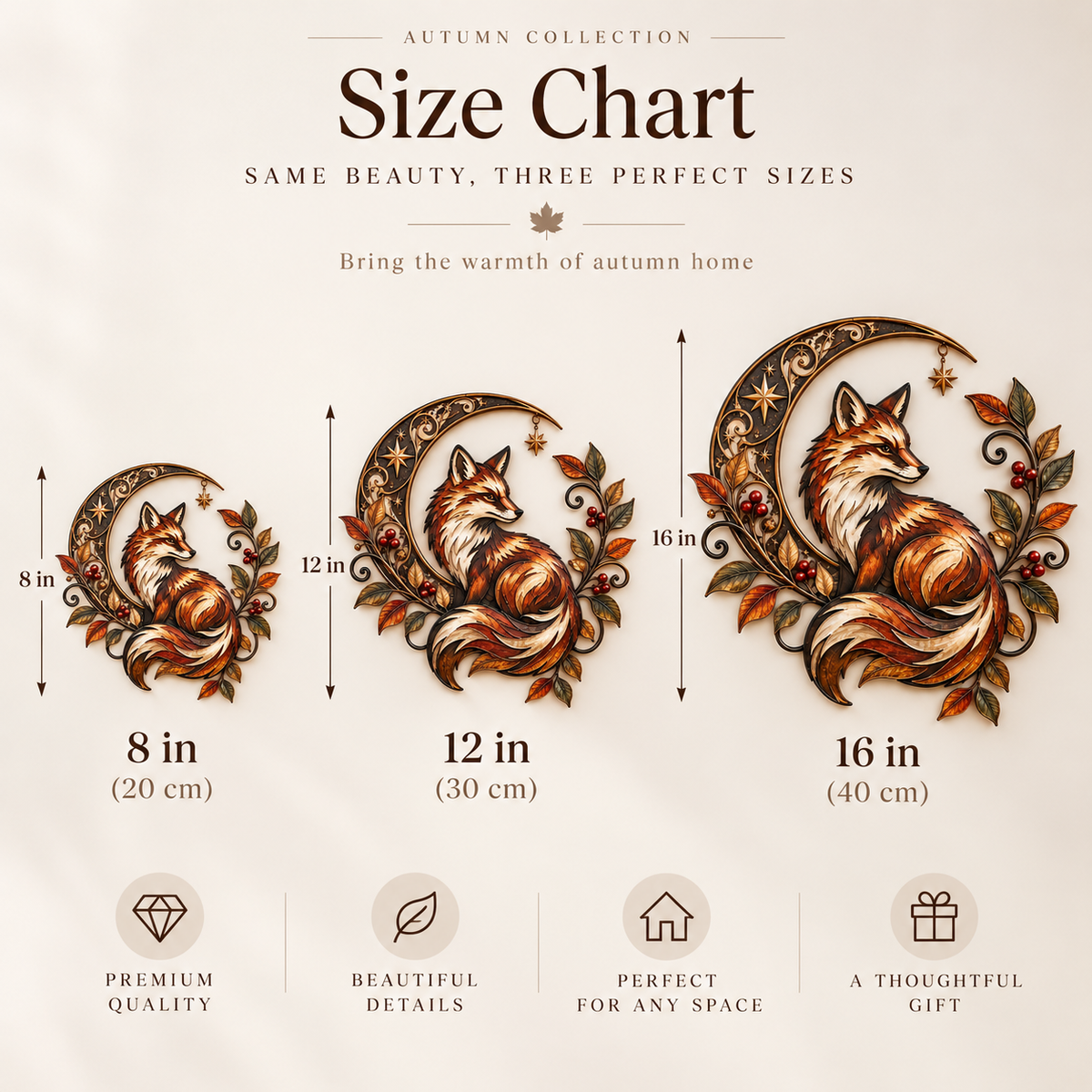 🍁 🦊 🦌 Autumn Woodland Metal Wall Decor Collection
