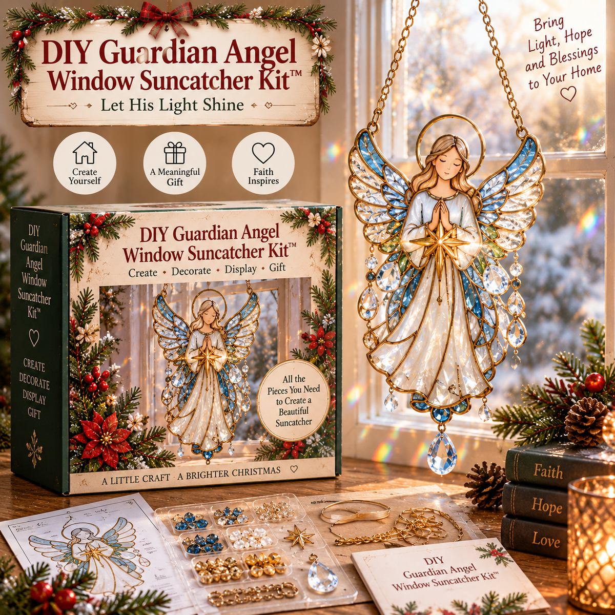 🔥 Last Day 49% OFF-👼DIY Angel Crystal Suncatcher Kit™ – Faith-Inspired Christmas Window Craft