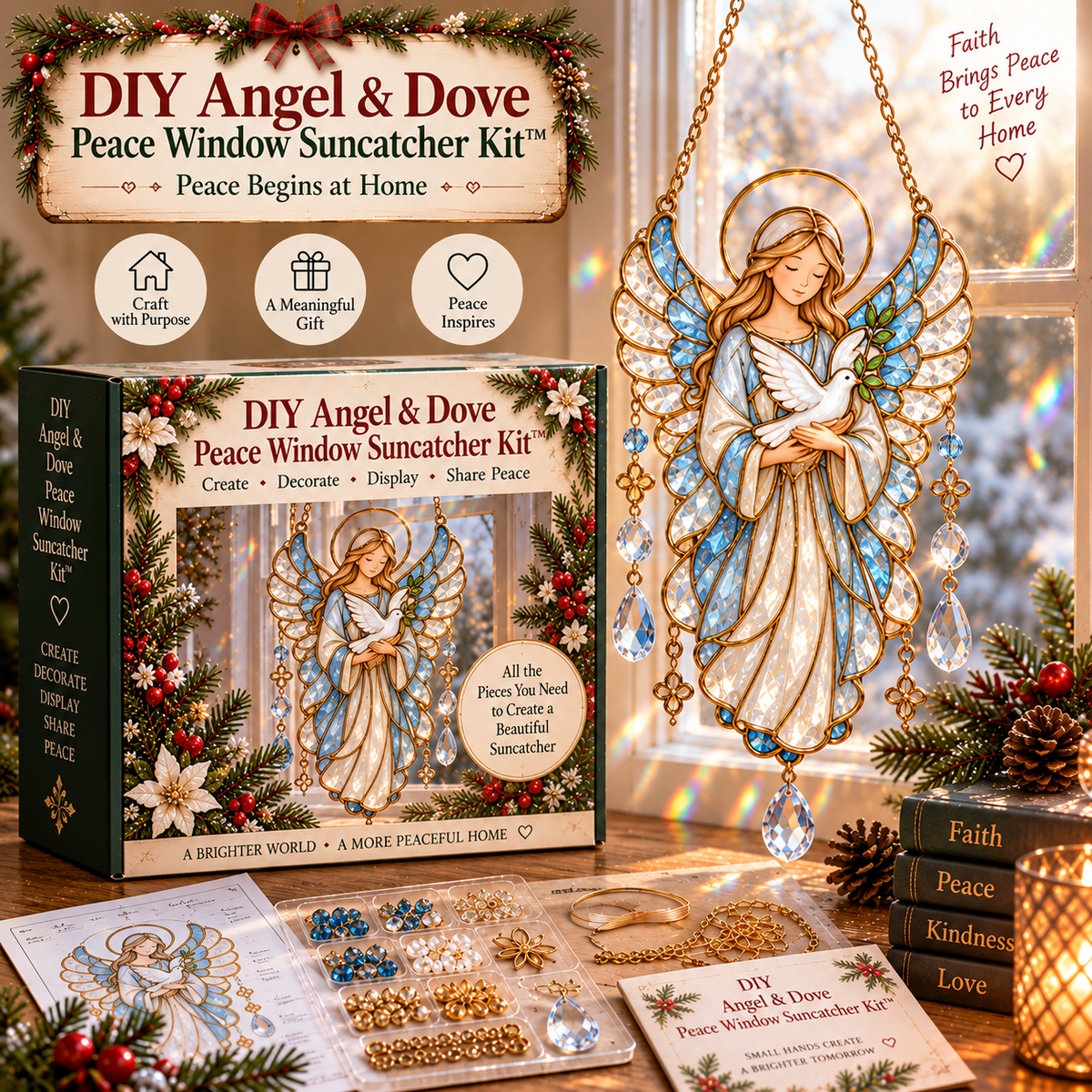 🔥 Last Day 49% OFF-👼DIY Angel Crystal Suncatcher Kit™ – Faith-Inspired Christmas Window Craft