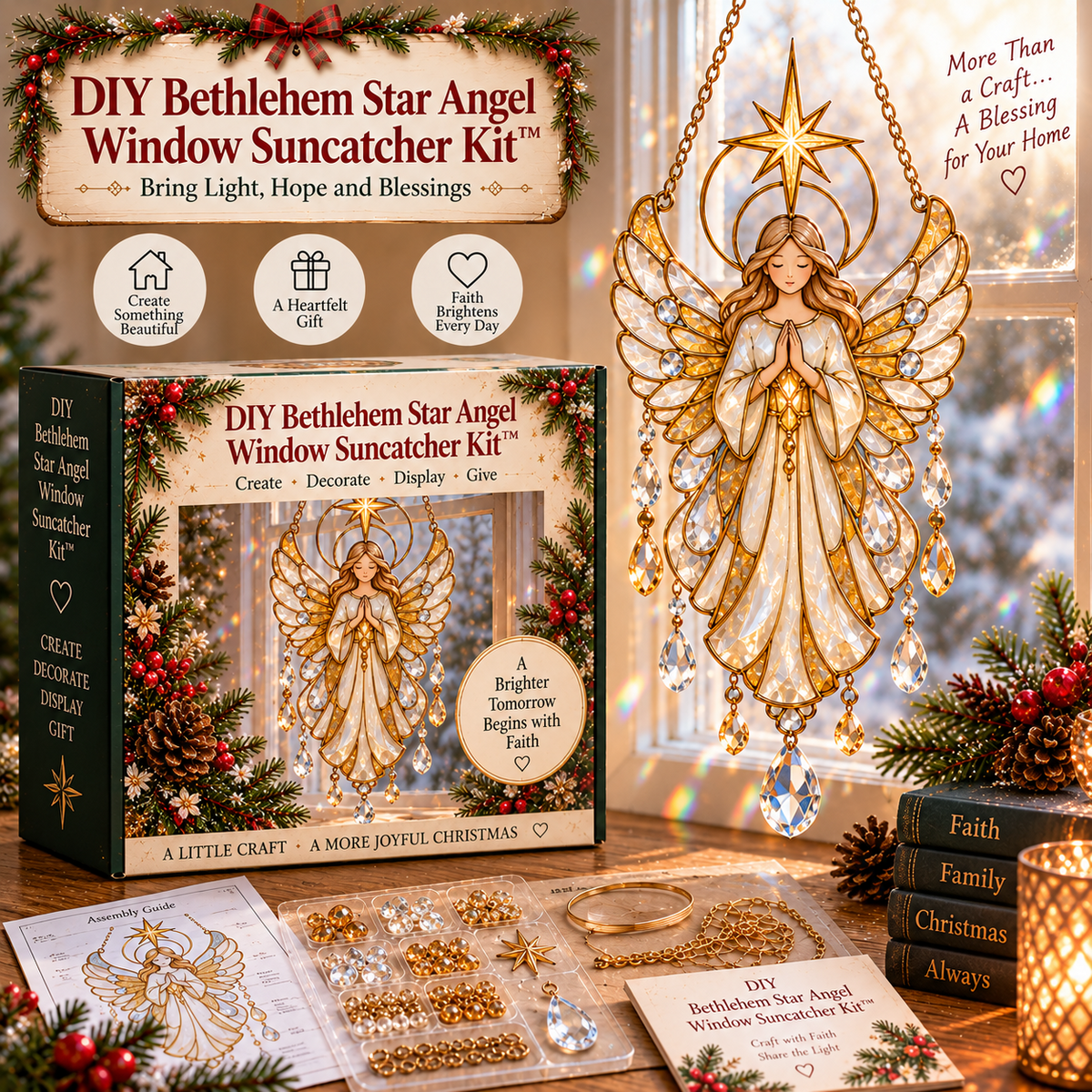 🔥 Last Day 49% OFF-👼DIY Angel Crystal Suncatcher Kit™ – Faith-Inspired Christmas Window Craft