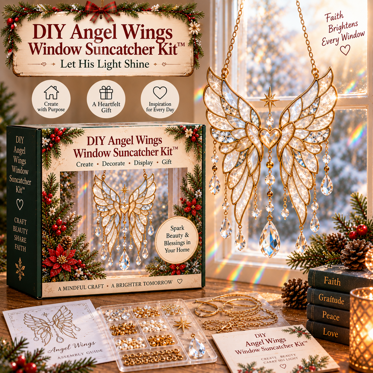 🔥 Last Day 49% OFF-👼DIY Angel Crystal Suncatcher Kit™ – Faith-Inspired Christmas Window Craft