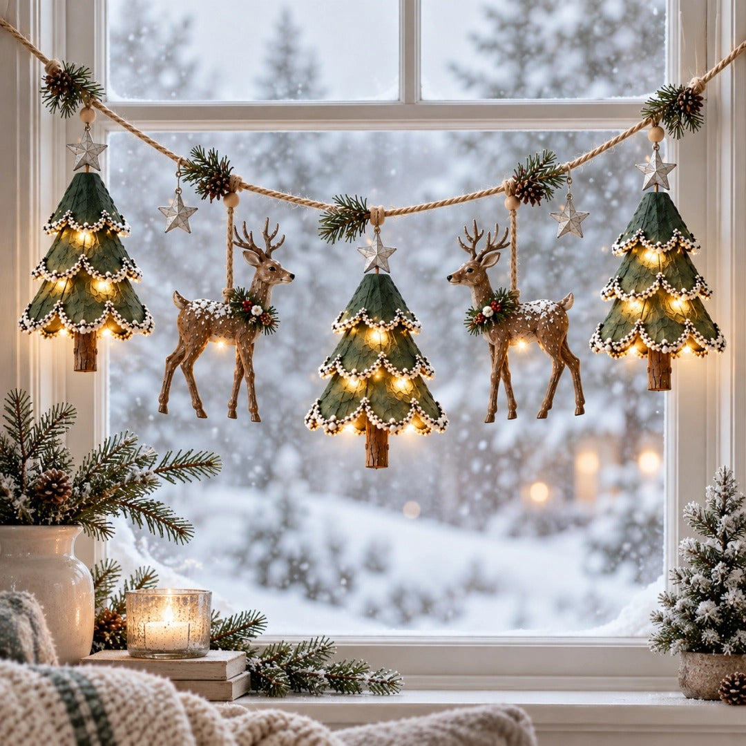 🔥LAST DAY 49% OFF ✨ Enchanted Lighted Woodland Christmas Garland