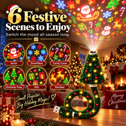 🔥LAST DAY 49% OFF -🎄USB Christmas Projection Lamp with 6 Festive Scenes