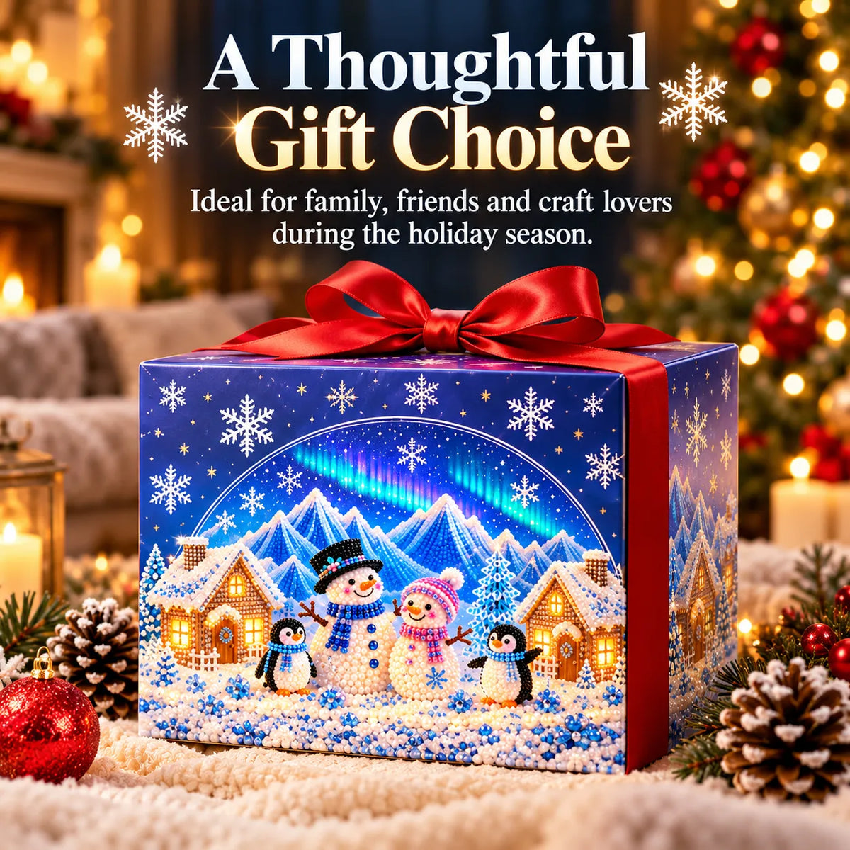 ❄️Beginner-Friendly DIY Winter Village Diamond Art Kit – Make Your Own Wonderland