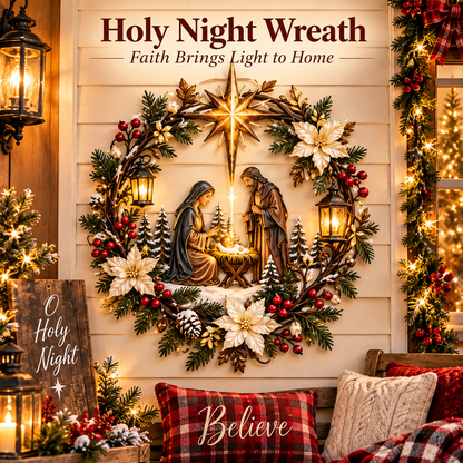 ✝️ Faith & Blessing Christmas Wreath Collection™ – Nativity, Angel & Cardinal Holiday Wall Decor
