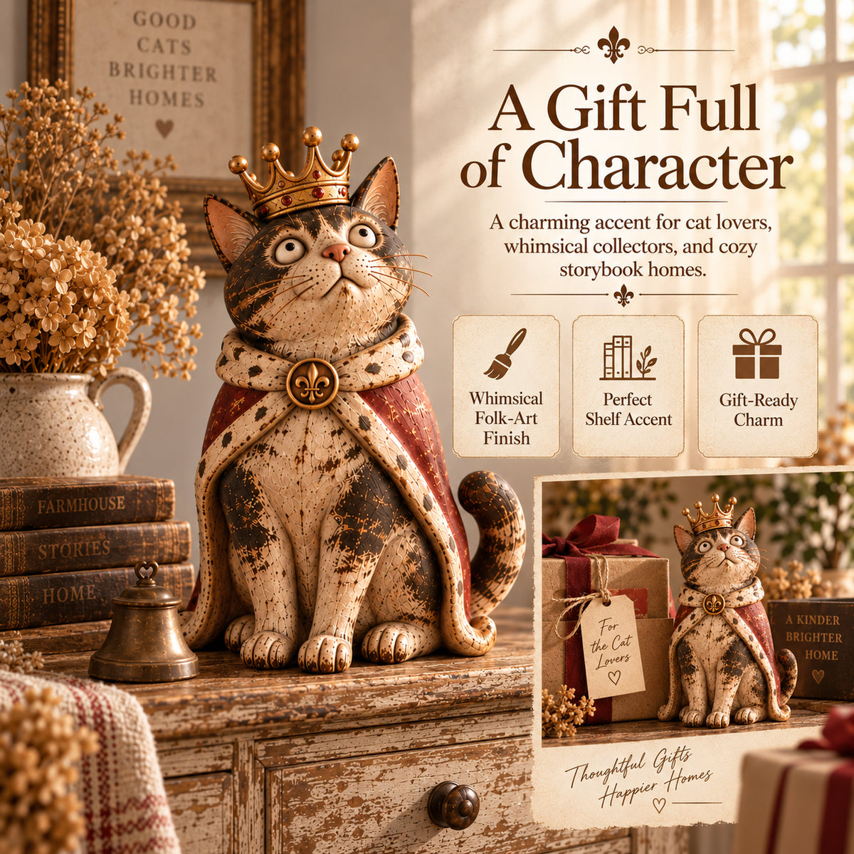 🔥Last Day 50% OFF - 🐈 Medieval Cat Court — Whimsical Vintage Cat Figurines