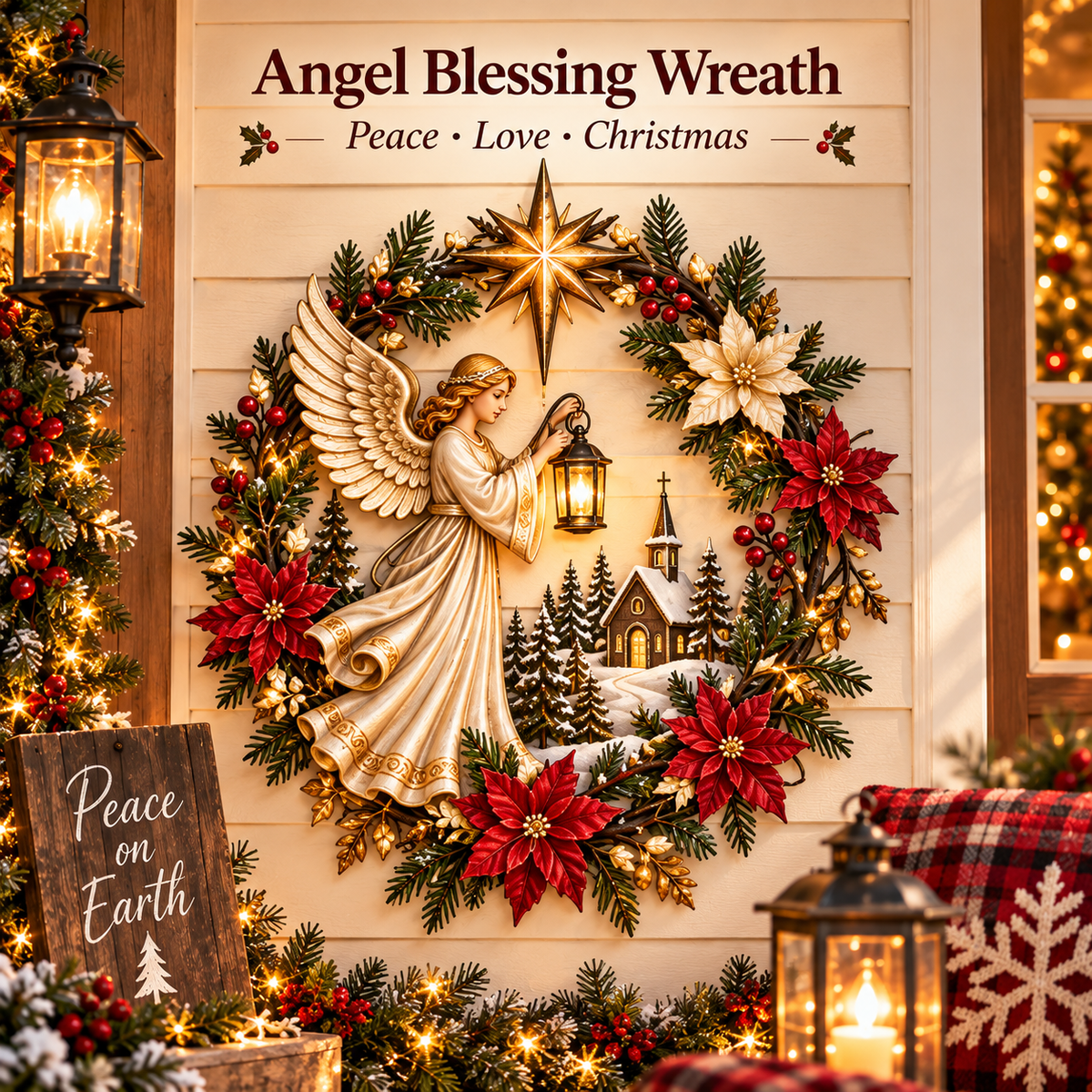✝️ Faith & Blessing Christmas Wreath Collection™ – Nativity, Angel & Cardinal Holiday Wall Decor