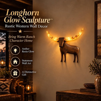 🐮✨Illuminated Longhorn Wall Sculpture – Rustic Western LED Wall Decor🌙