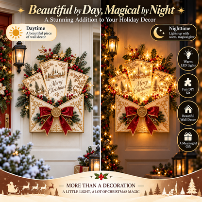 🎄 Christmas Wishes™ DIY Lighted Envelope Wall Decor ✨
