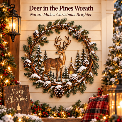 🎄 Christmas Woodland Wreath Collection™ – Santa, Snowman & Deer Holiday Wall Decor