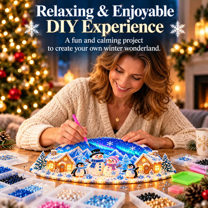 ❄️Beginner-Friendly DIY Winter Village Diamond Art Kit – Make Your Own Wonderland