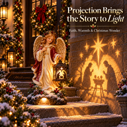 👼 Angel of Bethlehem™ – Lighted Nativity Christmas Lantern Decor