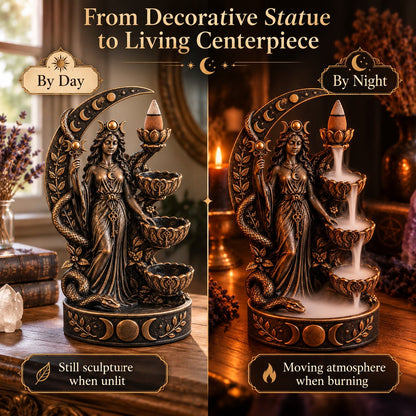 🔥LAST DAY 50% OFF - 🌙 Hecate’s Key | Triple Moon Backflow Incense Burner