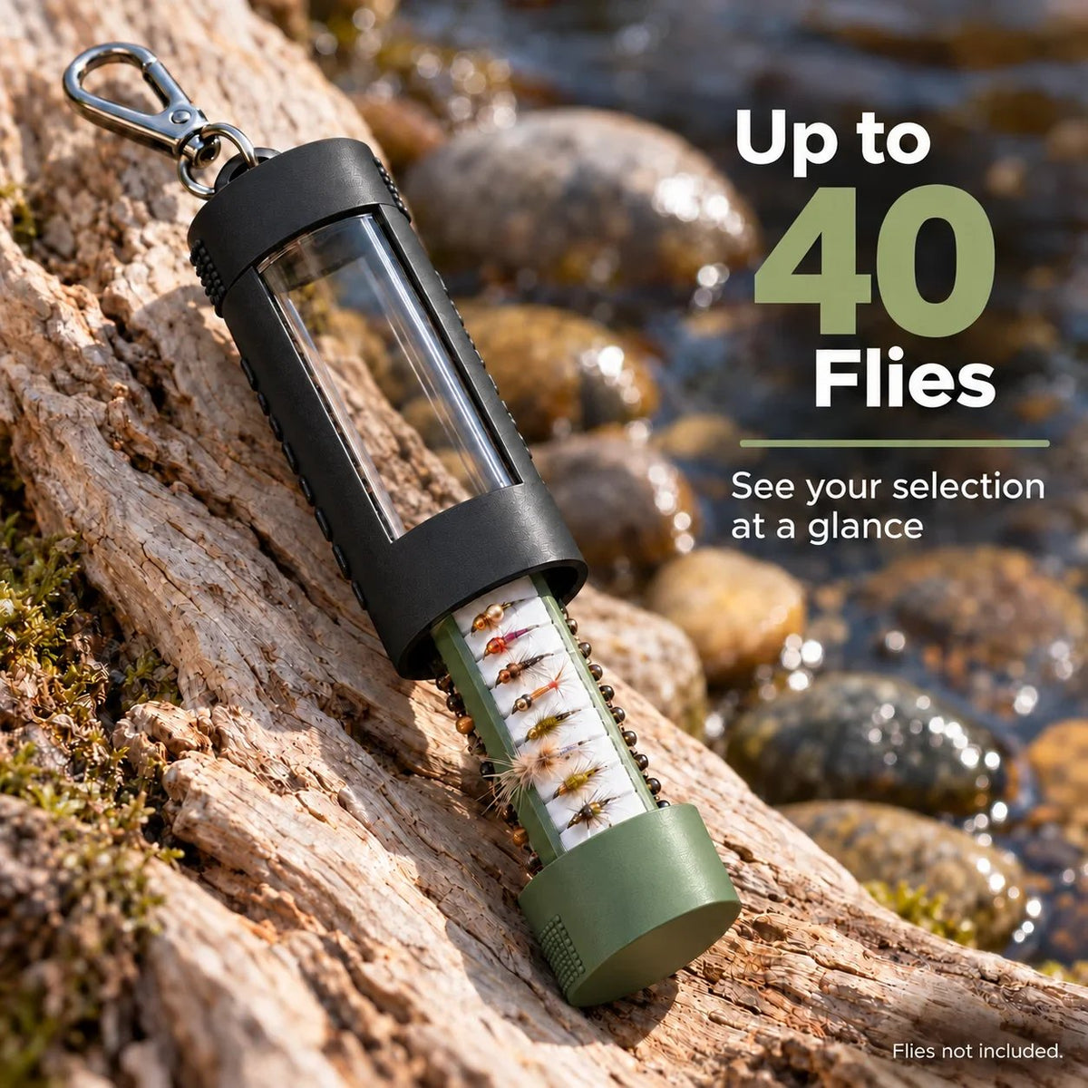 🎣 Wearable Fly Box | One-Hand Access, Clear View & Up to 40 Flies