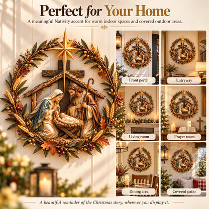🔥LAST DAY 50% OFF - ✝️🍂 Autumn Cross & Pumpkin Harvest Metal Wall Decor