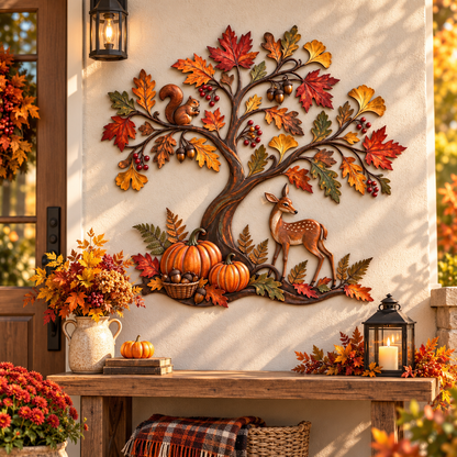 🍁 🦊 🦌 Autumn Woodland Metal Wall Decor Collection