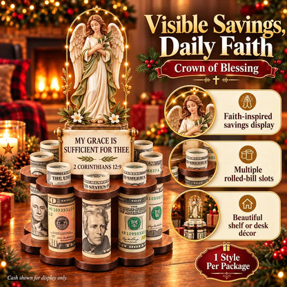 🙏 Bible Verse Savings Challenge Stand – Christian Cash Organizer & Faith-Inspired Gift