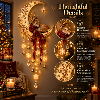 🦌 Last Day 49% OFF🌙 Moonlit Deer Starfall Wall Light™ – Lighted Christmas Wall Decor