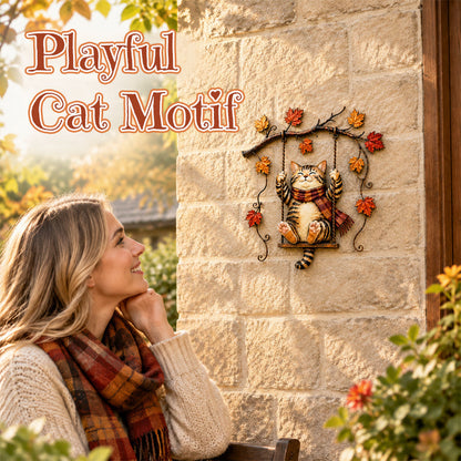 🍁Autumn Cat Metal Wall Decor🐱