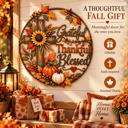 🍂 Grateful • Thankful • Blessed™ Fall Faith Wall Decor ✝️🌻