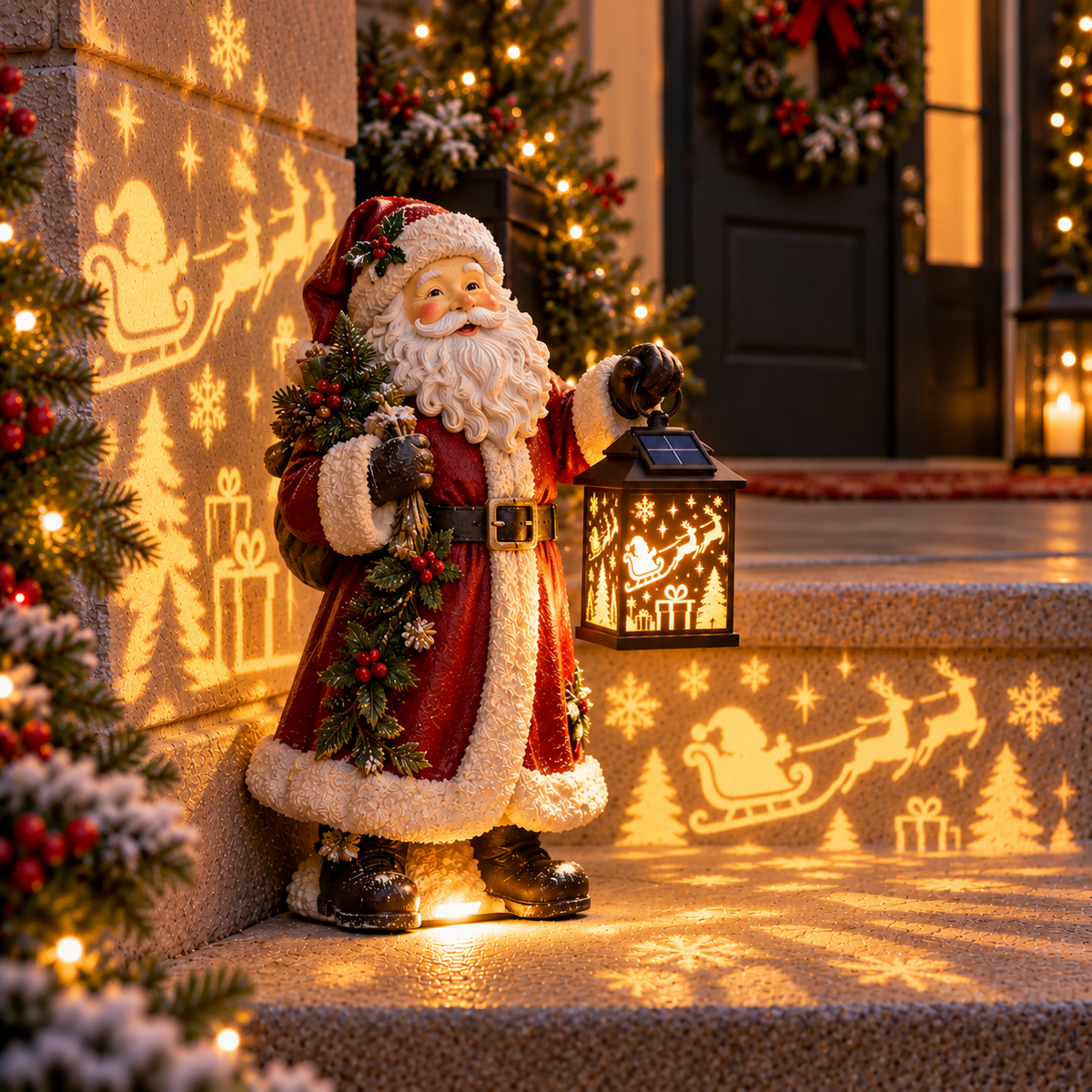 ⛄✨ Snowman Nativity Glow™ – Solar Christmas Step Light with Holy Family Projection 🎄✝️