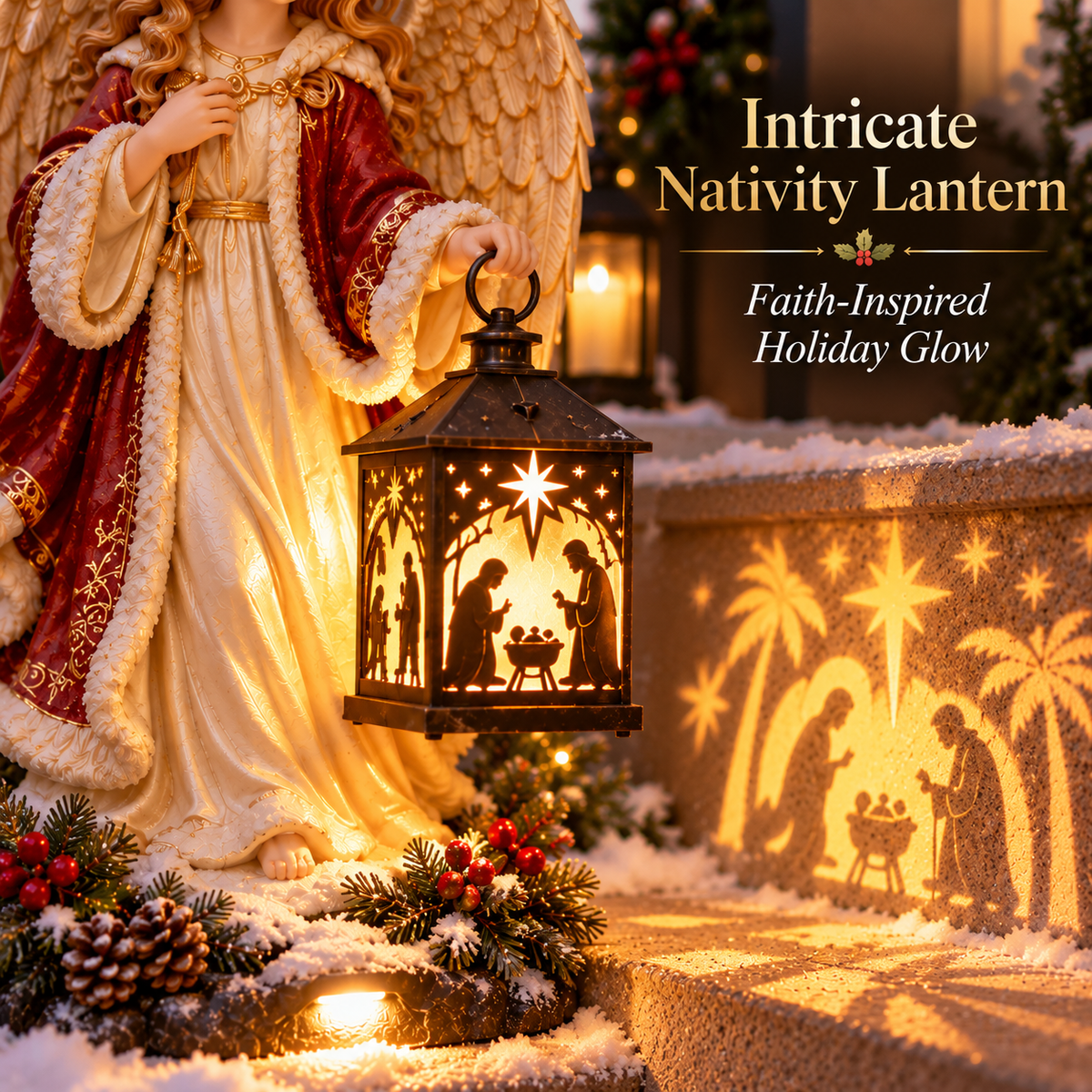 👼 Angel of Bethlehem™ – Lighted Nativity Christmas Lantern Decor
