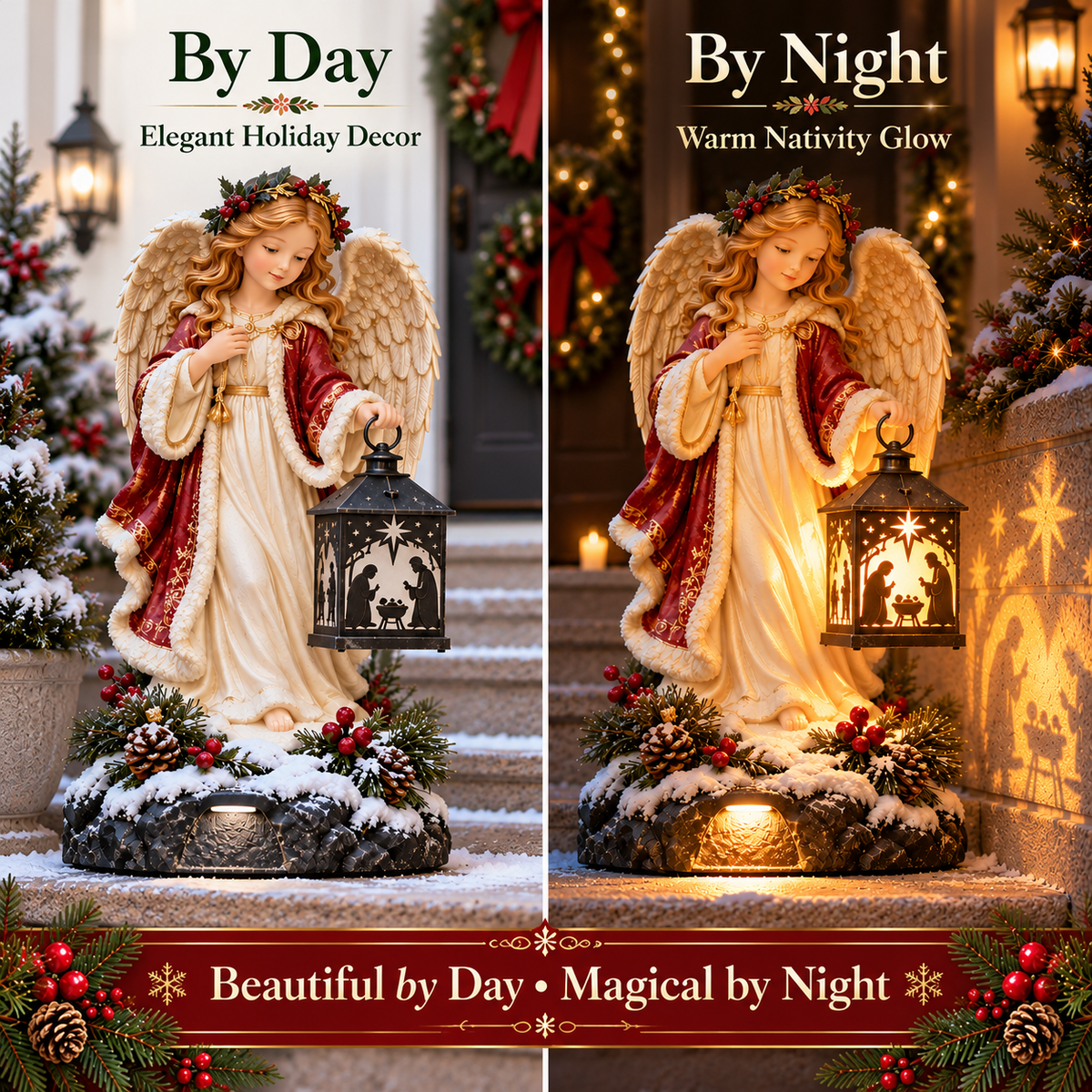 👼 Angel of Bethlehem™ – Lighted Nativity Christmas Lantern Decor