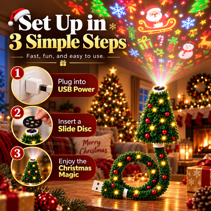 🔥LAST DAY 49% OFF -🎄USB Christmas Projection Lamp with 6 Festive Scenes