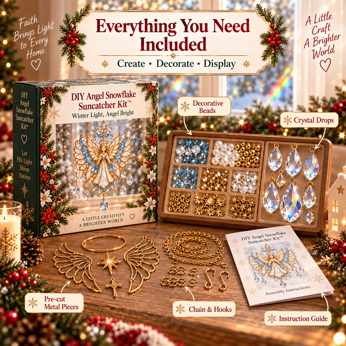 🔥 Last Day 49% OFF-👼DIY Angel Crystal Suncatcher Kit™ – Faith-Inspired Christmas Window Craft