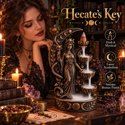 🔥LAST DAY 50% OFF - 🌙 Hecate’s Key | Triple Moon Backflow Incense Burner