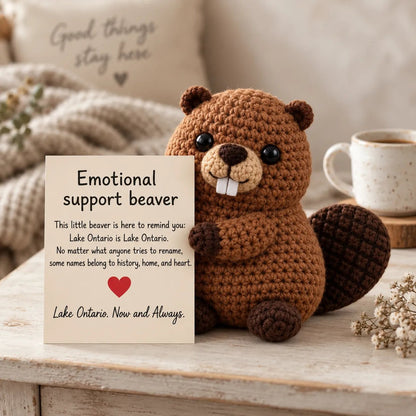 🦫 Lake Ontario Emotional Support Beaver | Canadian Crochet Keepsake with Message Card