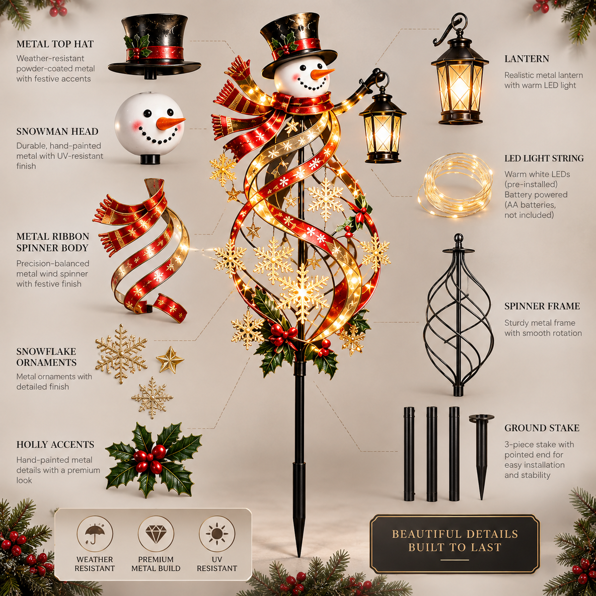 🔥Last Day 49% OFF🔥  Christmas Wind Spinner