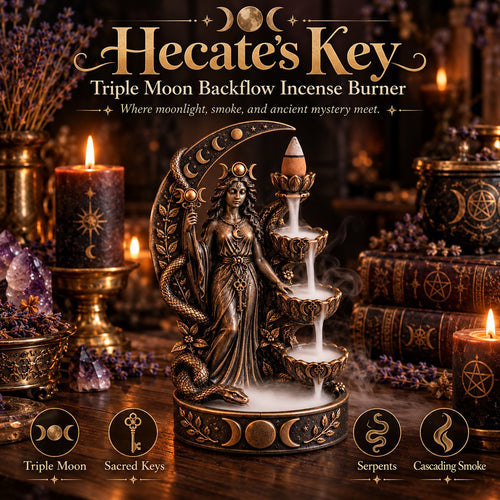 🔥LAST DAY 50% OFF - 🌙 Hecate’s Key | Triple Moon Backflow Incense Burner