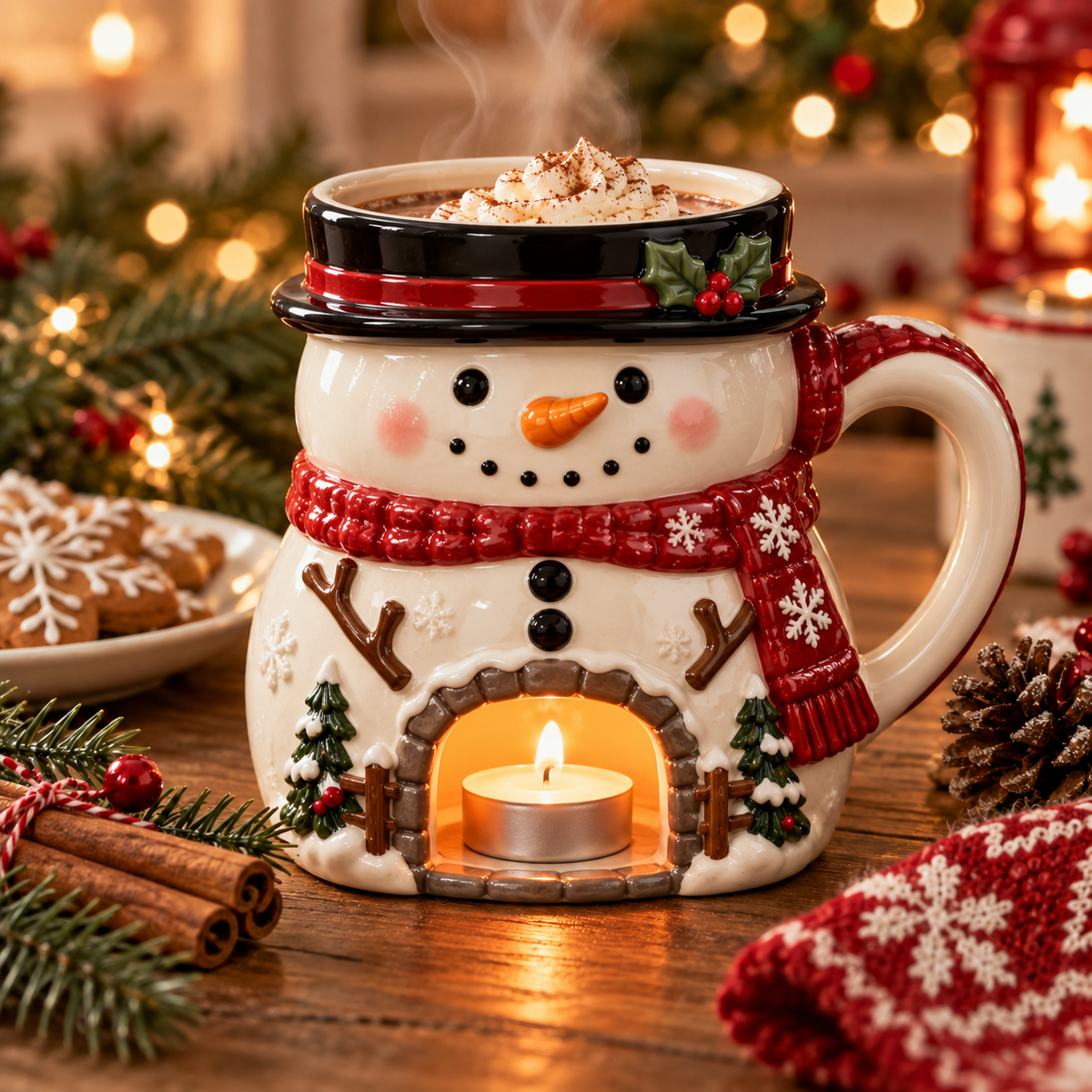 Snowman Christmas warming mug