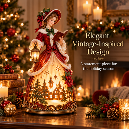 ✨ Last Day 49% OFF 🎄 Victorian Christmas Caroler Lady Lamp™ – Lighted Holiday Tabletop Decor