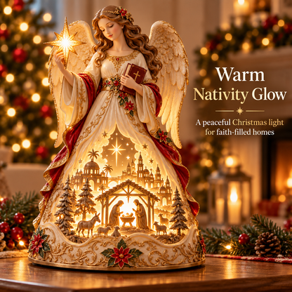 ✨ Angel of Bethlehem Glow™ – Lighted Nativity Christmas Table Decor