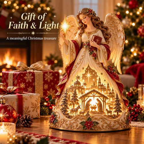 ✨ Angel of Bethlehem Glow™ – Lighted Nativity Christmas Table Decor