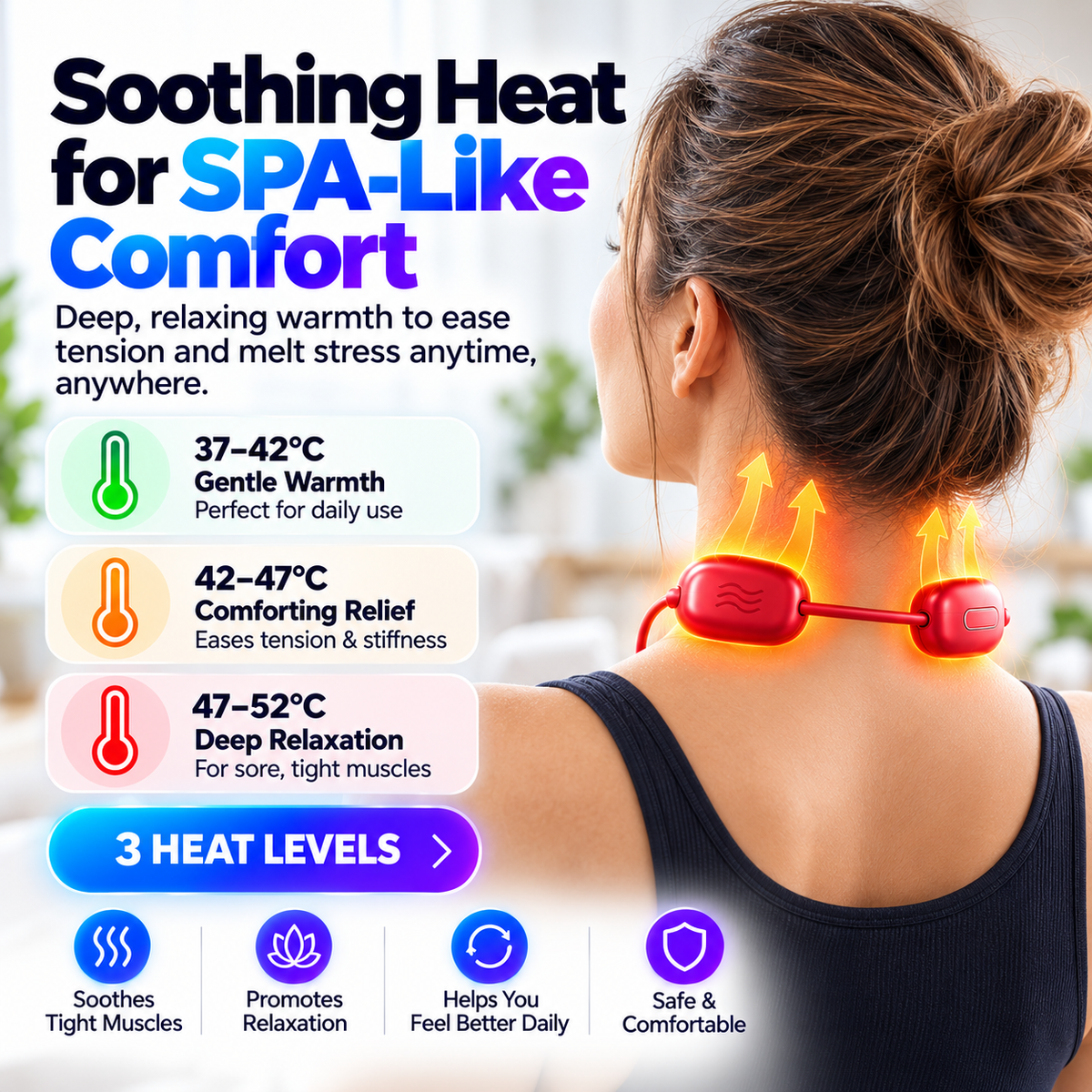 🔥Portable Neck Massager with Heat – Lightweight Comfort Anytime, Anywhere
