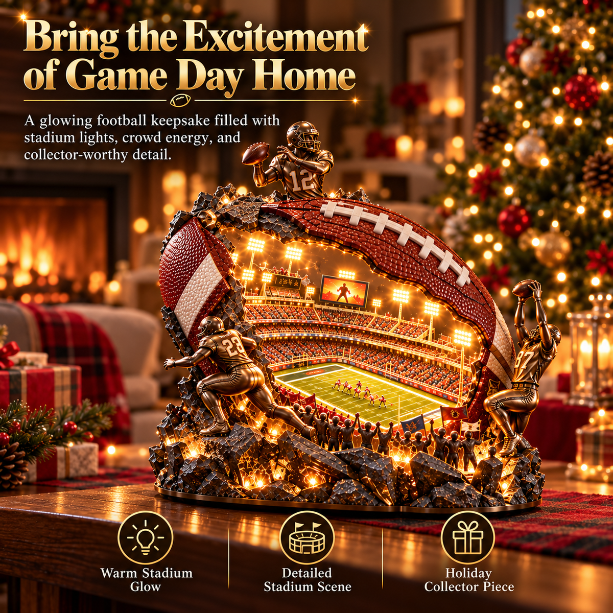 🏈 A Stadium Inside a Football™ – Lighted Game Day Collectible 🏟️