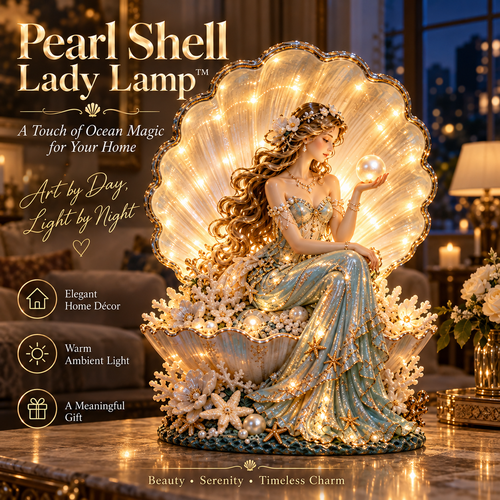 🐚✨Last Day 49% Pearl Shell Lady Lamp™ – Lighted Coastal Goddess Tabletop Decor