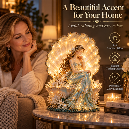 🐚✨Last Day 49% Pearl Shell Lady Lamp™ – Lighted Coastal Goddess Tabletop Decor